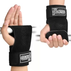 EVO Fitness Leather Weight Lifting Straps – Premium Wrist Straps for Deadlifts, Powerlifting, Pull Ups – Heavy-Duty Gym Straps Grip Support with Padded Protection for Safer, Stronger Lifts